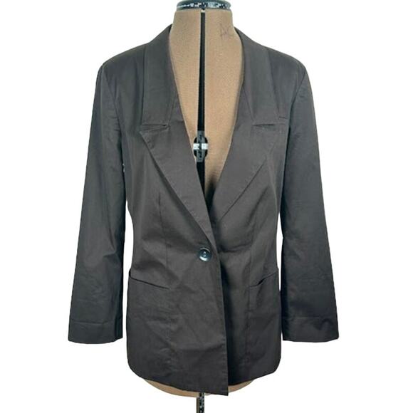 Chico's Jackets & Blazers - Chico's Women's Brown Animal Print Lining Single Button‎ Blazer Size Small